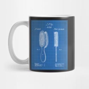 Brush Patent - Hair Stylist Beauty School Decor Art - Blueprint Mug